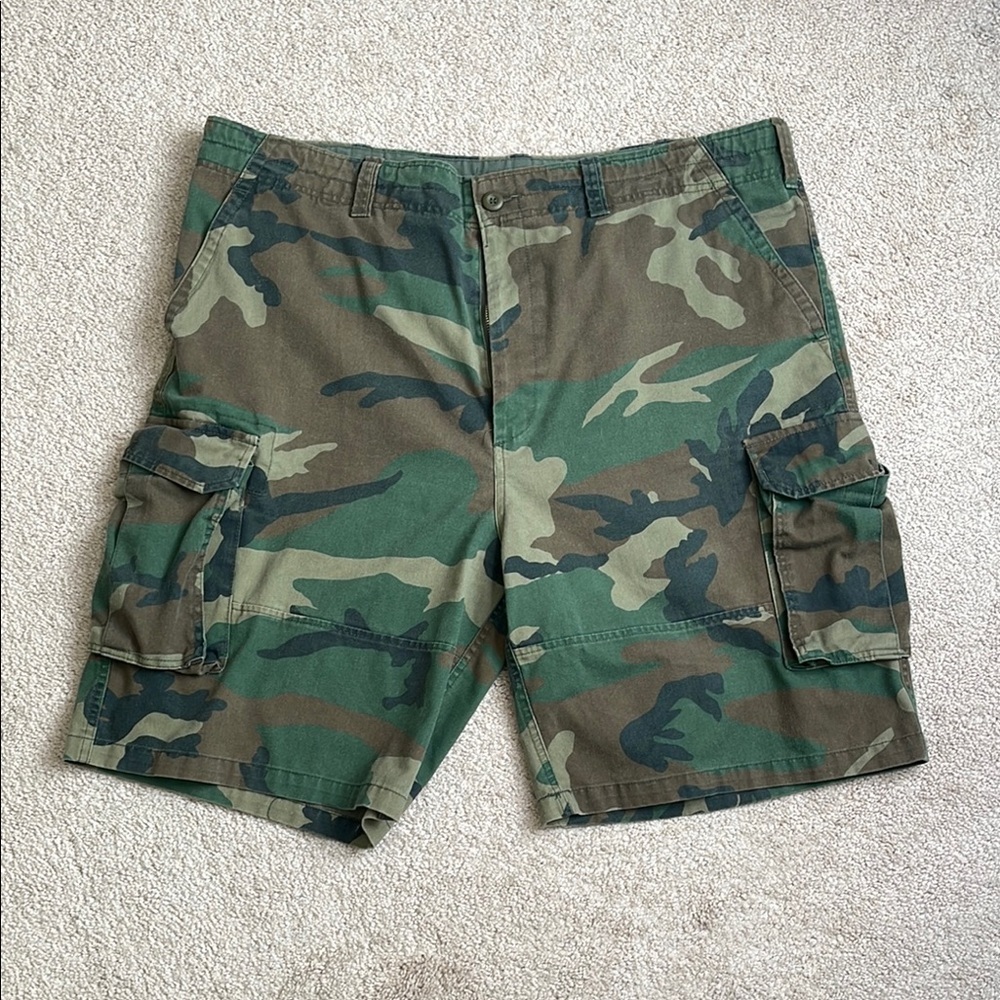 Men's Camo Cargo Shorts - Green Woodland